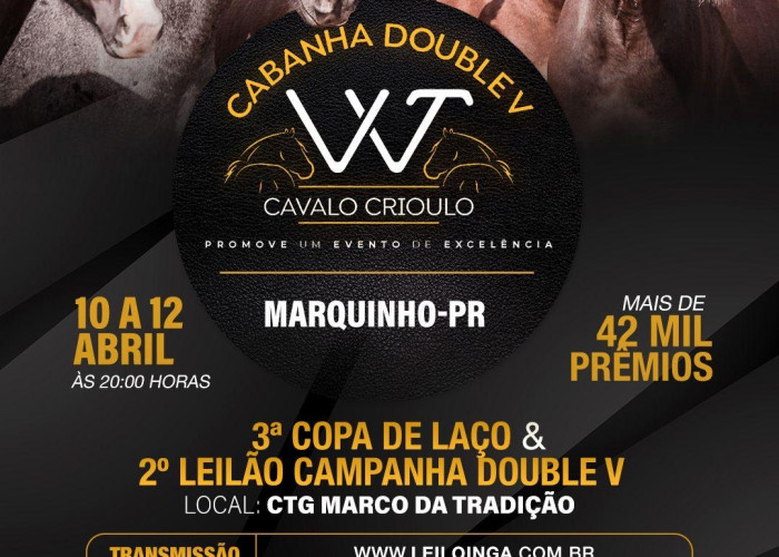 2º LEILÃO CABANHA DOBLE V- EQUINOS CRIOULO- MARQUINHO-PR