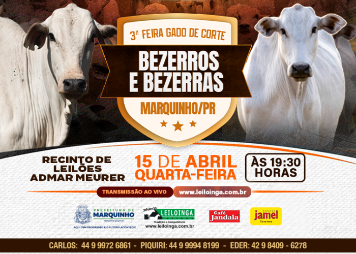 3ª FEIRA DE BEZERROS E BEZERRAS - MARQUINHO-PR